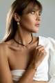 Choker LUNULA black aus facettiertem Onyx