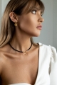 Choker LUNULA black aus facettiertem Onyx