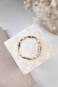 Armband Laura aus Jaspis und Achat auf Gummiband