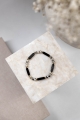 Armband Amanda aus Dalmatinerjaspis und Onyx auf Gummiband