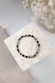 Armband Mandy aus Dalmatinerjaspis und Onyx auf Gummiband