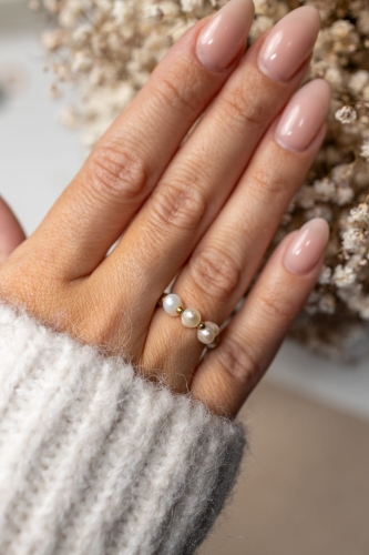 Ring LAUREN aus Achat mit natürlichen Perlen