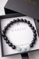 Armband MÄRZ – Birth Stone Men – Aquamarin & Onyx