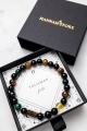 Talisman-Armband Obfriedenheit – Herrenarmband aus Granat, Tigerauge, Citrin und Onyx