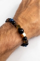 Talisman-Armband Wohlstand – Herrenarmband aus Granat, Tigerauge, Citrin und Onyx