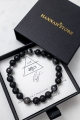 Herrenarmband ELEMENT LUFT mit Larvikit und vulkanischem Gestein