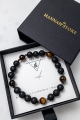 Herrenarmband des ELEMENTS ERDE aus Tigerauge und Vulkangestein