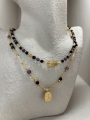 Halskette AMULETT der positiven Schwingungen – Citrin, Amethyst, Turmalin 