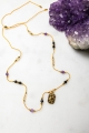 Halskette auf Faden AMULETT positiver Schwingungen – Citrin, Amethyst, Turmalin