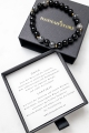 Die Herrenarmband Intuition und Mut aus schwarzem Onyx und Larvikit