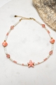 Halskette NERINA Pink aus Perlmutt, Jadeiten und Keramikmuscheln