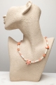 Halskette NERINA Pink aus Perlmutt, Jadeiten und Keramikmuscheln