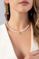 Ohrringe ISOLA LONG aus Edelstahl mit natürlicher Perle