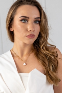 Halskette ANAIS mit barocker Perle aus Edelstahl