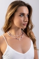 HALSKETTE ARIANA – Rosenquarz, Aquamarin, Amethyst