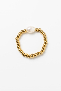 Ring CELIA mit Perle und Edelstahl