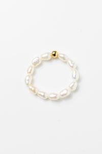 Ring NADIA mit natürlichen Perlen und Edelstahl