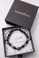 Amulett des SCHUTZES UND DER INTUITION – Herrenarmband aus Amethyst, Schneeflocken-Obsidian, Labradorit und Onyx