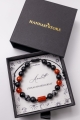 Amulett der UNNACHGIEBIGKEIT – Herrenarmband aus rotem Jaspis, Karneol, Obsidian und Onyx