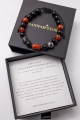 Amulett der UNNACHGIEBIGKEIT – Herrenarmband aus rotem Jaspis, Karneol, Obsidian und Onyx