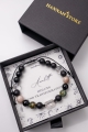 Amulett der HEILUNG UND TRANSFORMATION – Herrenarmband aus Afrikanischem Türkis, Sonnenstein, Bergkristall und Onyx