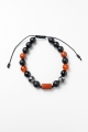 Amulett der UNNACHGIEBIGKEIT – Herrenarmband aus rotem Jaspis, Karneol, Obsidian und Onyx