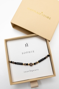 SOPHIE – Armband aus Rauchquarz und Onyx 