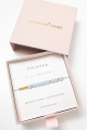Morse-Armband TOCHTER – Aquamarin in Hellblau 