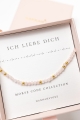 Morse-Armband ICH LIEBE DICH – Rosenquarz in Hellrosa | Teil der Kollektion MORSE CODE