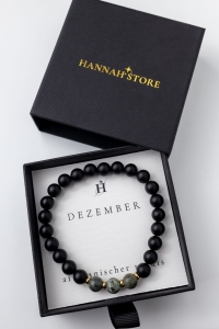 Armband DEZEMBER – Birth Stone Men – Afrikanischer Türkis & Onyx