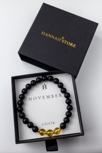 Armband NOVEMBER – Birth Stone Men – Citrin & Onyx