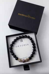 Armband OKTOBER – Birth Stone Men – Turmalin & Onyx