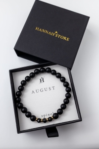 Armband JULI – Birth Stone Men – Karneol & Onyx