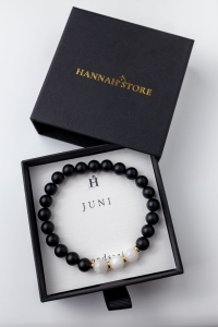 Armband JUNI – Birth Stone Men – Mondstein & Onyx