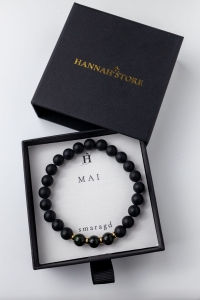 Armband MAI – Birth Stone Men – Nil-Emerald & Onyx