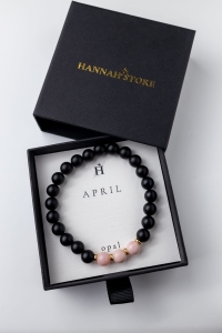 Armband APRIL – Birth Stone Men – Opal & Onyx