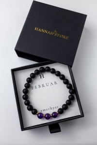 Armband FEBRUAR – Birth Stone Men – Amethyst & Onyx