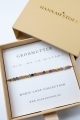 GROßMUTTER – zartes Armband im Morsecode mit buntem Turmalin