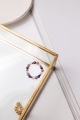 TALISMAN FREUNDSCHAFT – Elastischer Ring mit Chalcedon, Lapislazuli und Rhodonit