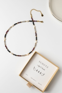 ENGELSZAHLEN-HALSKETTE SCHUTZ – Onyx, Labradorit, Granat