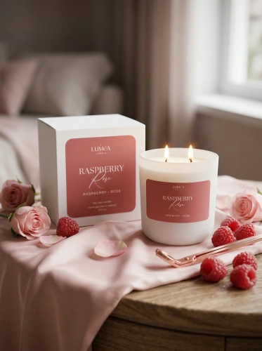 Raspberry Rose – Sojakerze Luméa Candle mit dem Duft von Himbeere und Rose