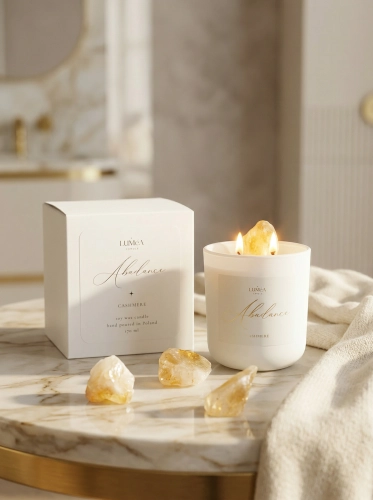 Light of SUCCESS & ABUNDANCE – Sojakerze Luméa Candle mit Citrin