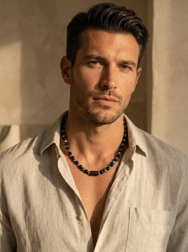 Herrenkette SCHUTZTALISMAN aus Turmalin, Onyx und Obsidian