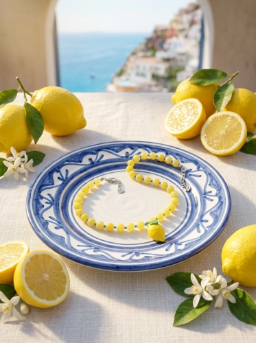 Halskette Limone Capri Sweet Summer – Jadeit & Zitronen-Anhänger