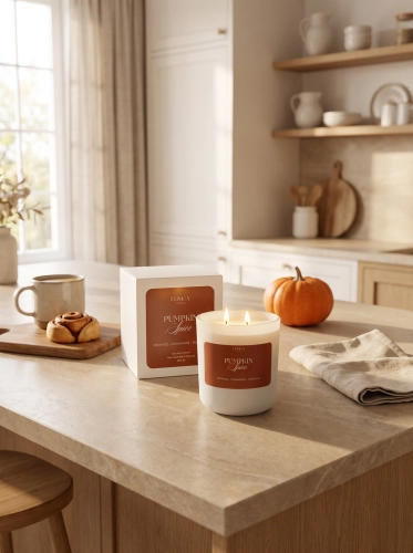 Duftkerze mit Orangen-, Kürbis- und Zimtaroma Luméa Candle – Pumpkin Spice