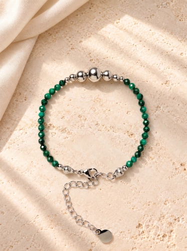 Armband Essentia Malachite and silver - Malachit 