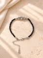 Armband Essentia Black and silver– Schwarzer Turmalin