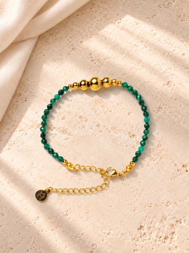 Armband Essentia Malachite and  gold - Malachit 